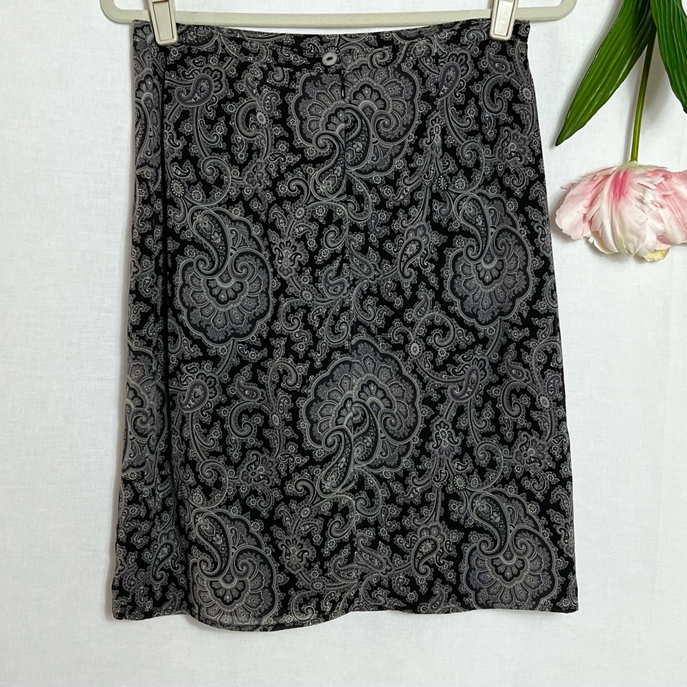 Harold’s Y2K Vintage Paisley Skirt, Size 8. Semi-Sheer.